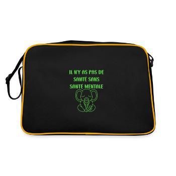 sensibilisation santé mentale - Sac Retro - noir/or - Dos