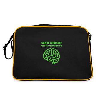 sensibilisation santé mentale - Sac Retro - noir/or - Dos