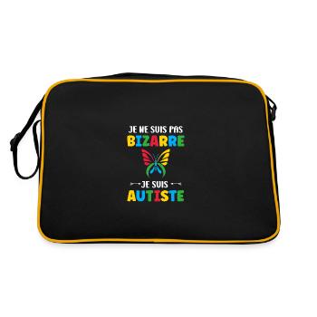 Je ne suis pas bizarre je suis autiste - Sac Retro - noir/or - Dos