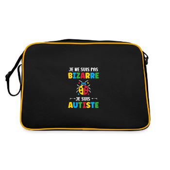Je ne suis pas bizarre je suis autiste - Sac Retro - noir/or - Dos