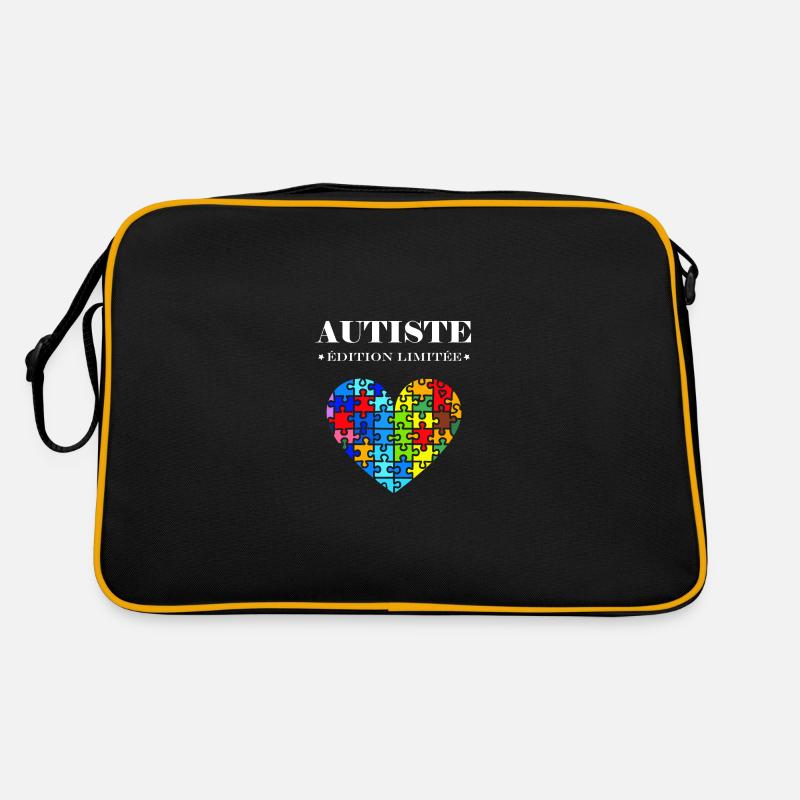 sensibilisation a l'autisme autiste - Sac Retro - noir/or