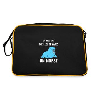 Animal humour Morse - Sac Retro - noir/or - Dos