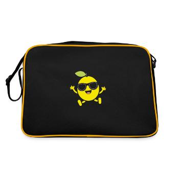 Zitrone - Retro Tasche - Schwarz/Gold - Hinten