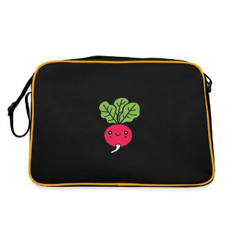 Radieschen - Retro Tasche - Schwarz/Gold - Hinten