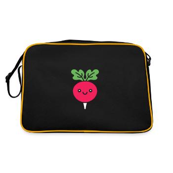 Radieschen - Retro Tasche - Schwarz/Gold - Hinten