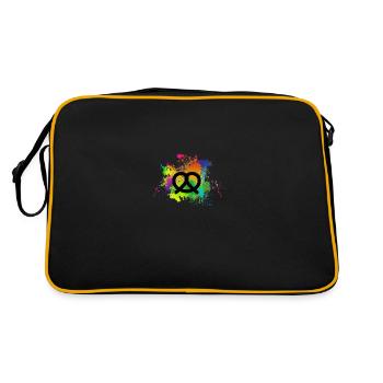 Breze in Farbklecks Design für Bayern - Retro Tasche - Schwarz/Gold - Hinten