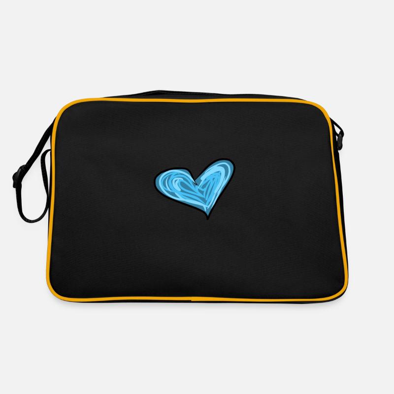blue heart Retro Bag
