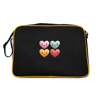 Les cœurs sont également bons pour les enfants et les anniversaires - Sac Retro - noir/or - Dos