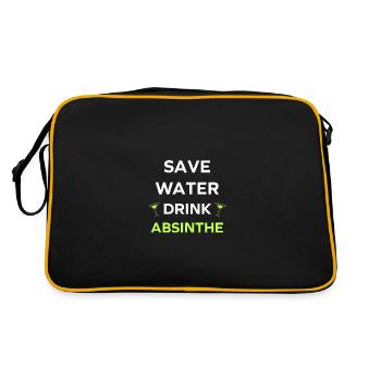 Save water drink absinthe - Retro Bag - black/gold - Back