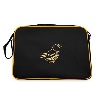 cailles petit oiseau caille - Sac Retro - noir/or - Dos