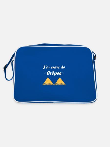 Crêpes Bretagne humour crêpe - Sac Retro - bleu/blanc - Dos