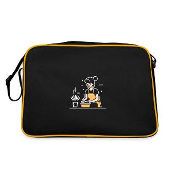 Humour faire le ménage - Sac Retro - noir/or - Dos