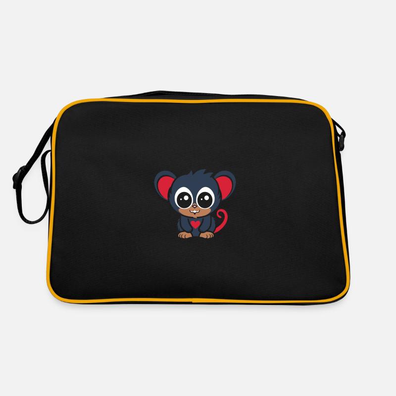 Koboldmaki - Retro Tasche - Schwarz/Gold