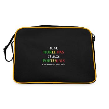 Je ne hurle pas je suis portugais - Sac Retro - noir/or - Dos