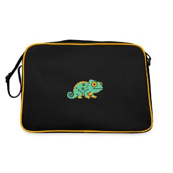 Chamäleon - Retro Tasche - Schwarz/Gold - Hinten