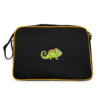 Chamäleon - Retro Tasche - Schwarz/Gold - Hinten
