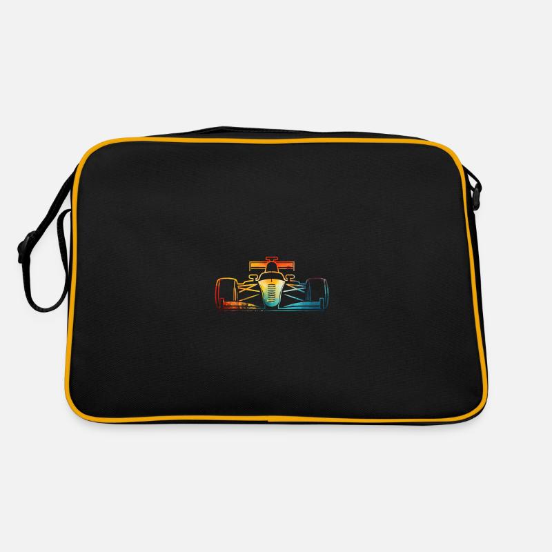 Rennwagen - Retro Tasche - Schwarz/Gold