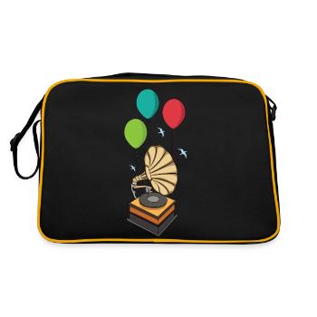 Gramophone with Balloons - Retro Bag - black/gold - Back