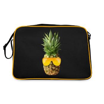 L’ananas hipster porte des lunettes de soleil dorées - Sac Retro - noir/or - Dos