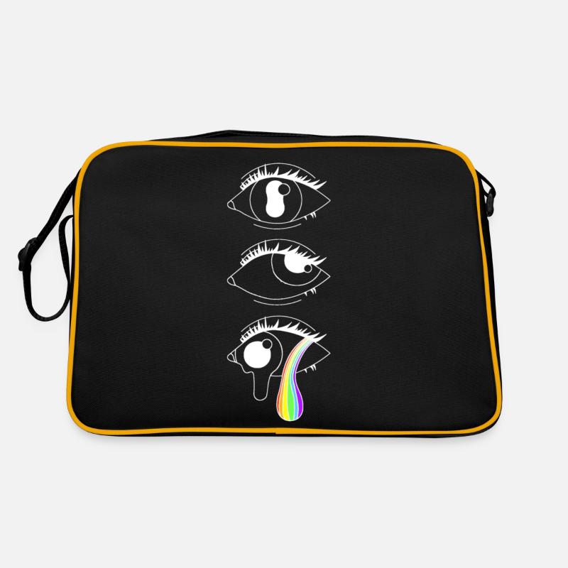 Psychedelic eyes with rainbow, eye-catcher Retro Bag