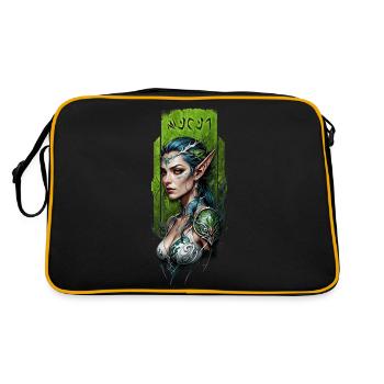 Enchanted Forest elf Guardian - Retro Bag - black/gold - Back