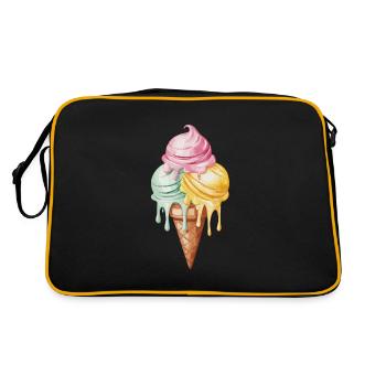Ice Cream für eine Eis Liebhaber - Retro Tasche - Schwarz/Gold - Hinten