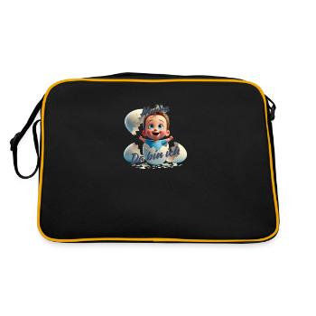 Hurra - Da bin da / Junge - Retro Tasche - Schwarz/Gold - Hinten