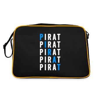 Pirat - Retro Tasche - Schwarz/Gold - Hinten