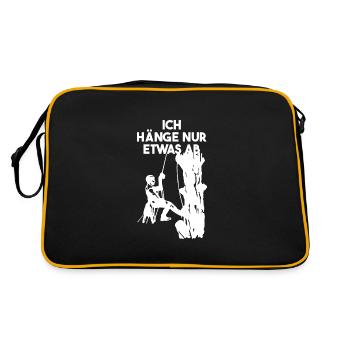 Baumklettern Arborist Arboristen Geschenk - Retro Tasche - Schwarz/Gold - Hinten
