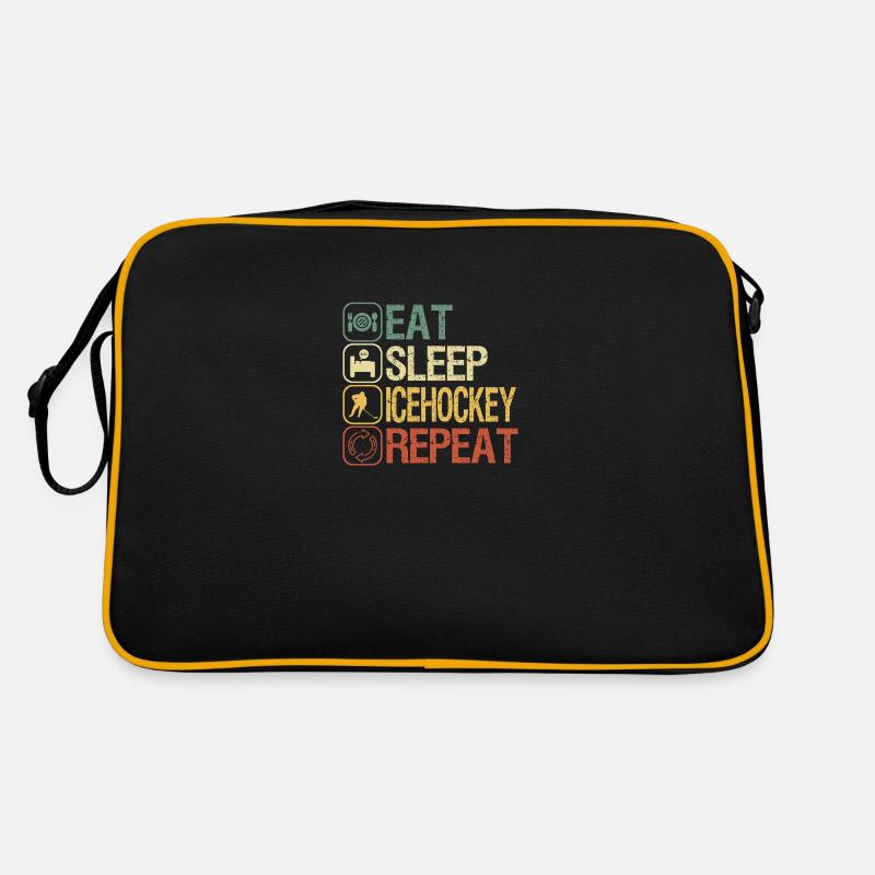 Eishockey - Retro Tasche - Schwarz/Gold