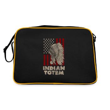 Native American, Guardian, Freedom, God - Retro Bag - black/gold - Back