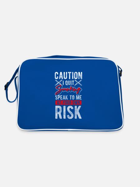 Raucher Zigarre Pause Schachtel - Retro Tasche - Blau/Weiß - Hinten