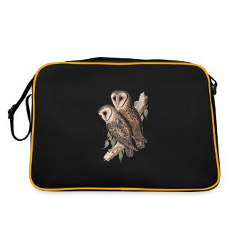 Owl Owl Couple Barn Owl - Retro Bag - black/gold - Back