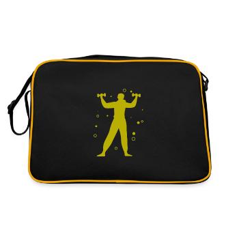Bodybuilding - Weightlifting - Fitness - Workout - Retro Bag - black/gold - Back