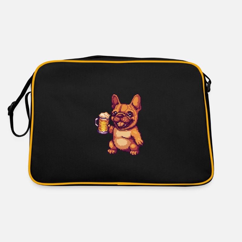 Français Buldog Chiens Bière Pixel Sac Retro