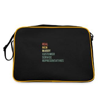Echte Männer Heiraten CS -Vertreter - Retro Tasche - Schwarz/Gold - Hinten