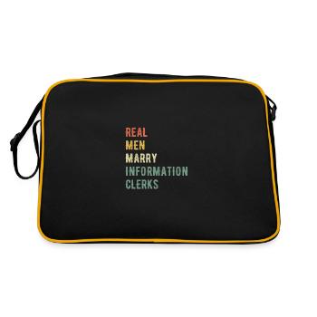 Real Men Marry Information Workers - Retro Bag - black/gold - Back