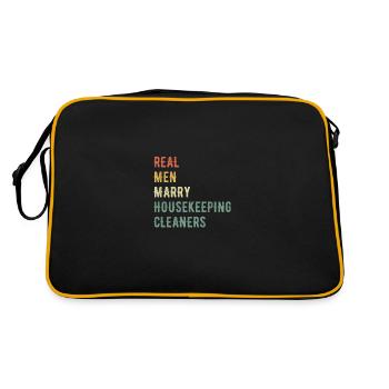 Echte Männer Heiraten Reinigungskräfte - Retro Tasche - Schwarz/Gold - Hinten