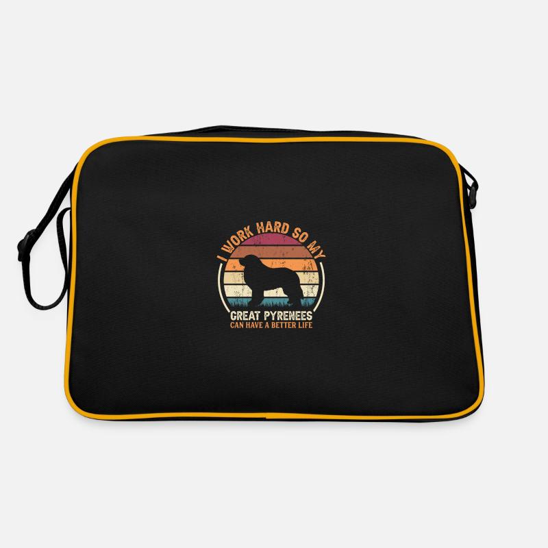 Work Hard - Retro Great Pyrenees Retro Bag