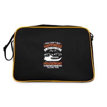 Ich Kann Kein Glück Kaufen, Sondern Hausboot - Retro Tasche - Schwarz/Gold - Hinten