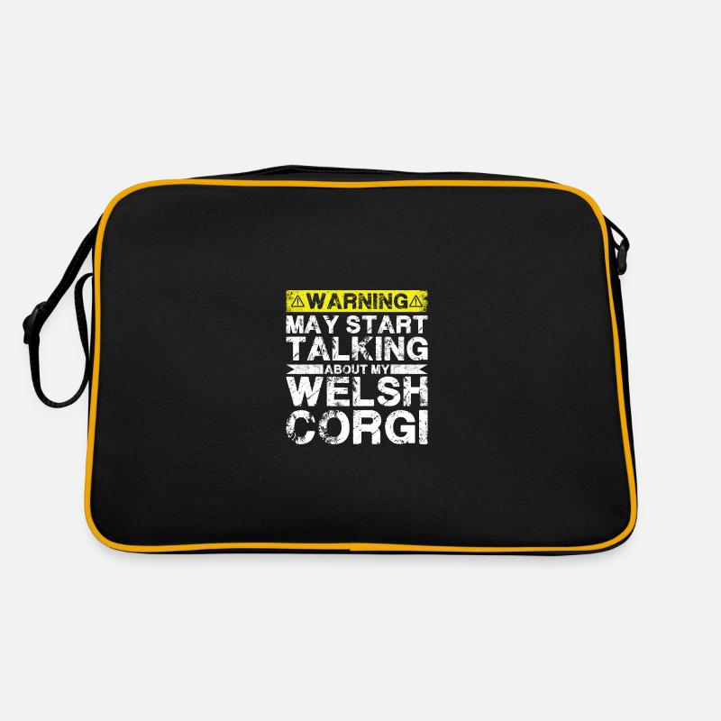 Apropos Walisischer Corgi - Retro Tasche - Schwarz/Gold