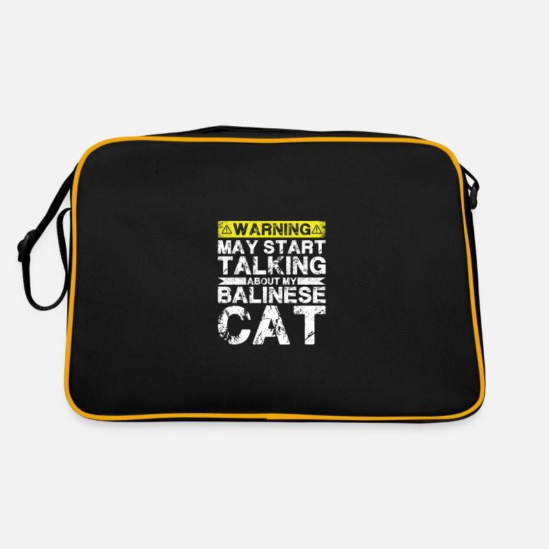 Über Balinesische Katze Sprechen Retro Tasche