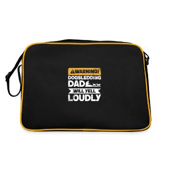 Warnschrei - Hundeschlitten Fahrender Papa - Retro Tasche - Schwarz/Gold - Hinten