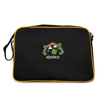 Küss mich - St. Patricks Day Rhodes - Retro Tasche - Schwarz/Gold - Hinten