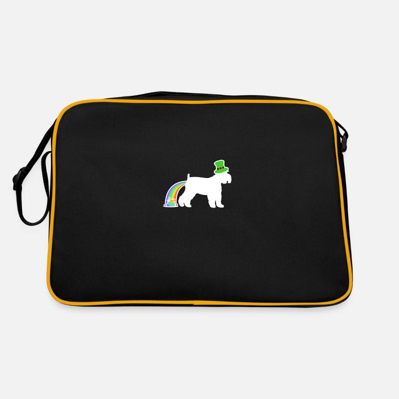 Chien de Saint-Patrick - Schnauzer - Sac Retro - noir/or