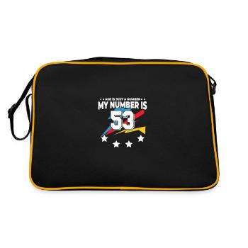 Alter Ist Nur Eine Zahl – 53. Geburtstag - Retro Tasche - Schwarz/Gold - Hinten