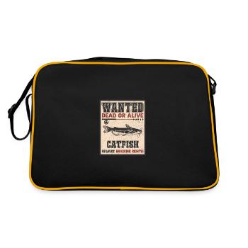 Poisson recherché - pêche au poisson-chat - Sac Retro - noir/or - Dos