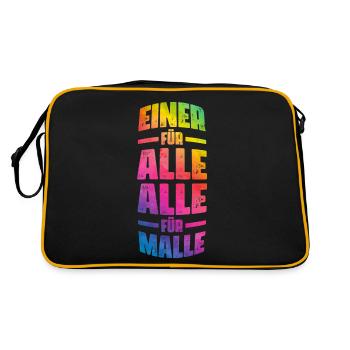 Malle all for a Mallorca saying - Retro Bag - black/gold - Back