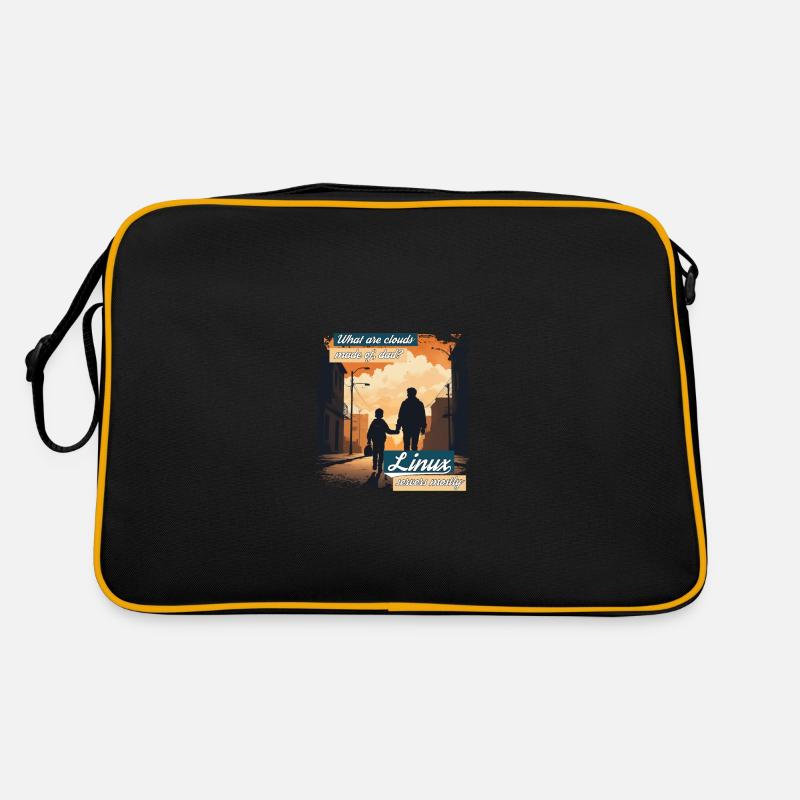 Cloud Wolken Linux Server Admin Nerd Witz Retro Tasche
