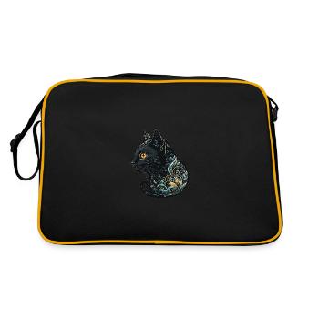 Cat Head Black Cat Bombay Happy Cat Cats - Retro Bag - black/gold - Back